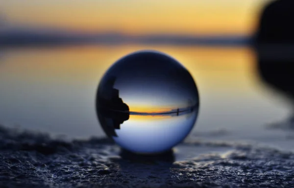 Seascape Seen Lensball — Stock Photo, Image