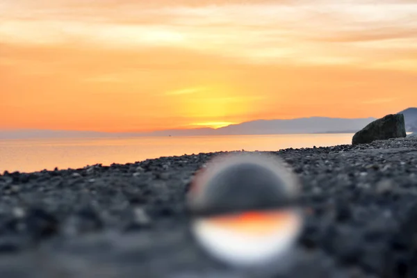 Paysage Marin Travers Boule Verre — Photo