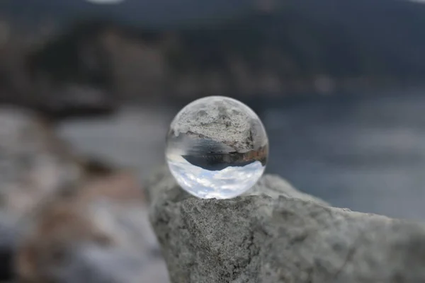 Seascape Seen Lensball — Stock Photo, Image