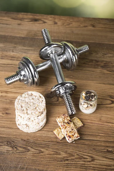 Muesli Weights Cereal Bars Porridge — Stock Photo, Image