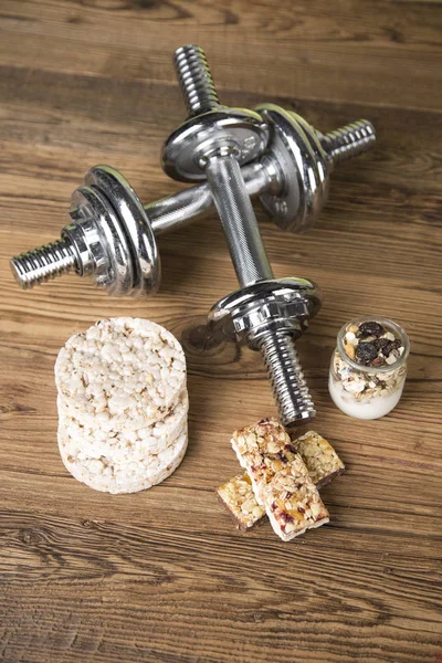 Muesli Weights Cereal Bars Porridge — Stock Photo, Image