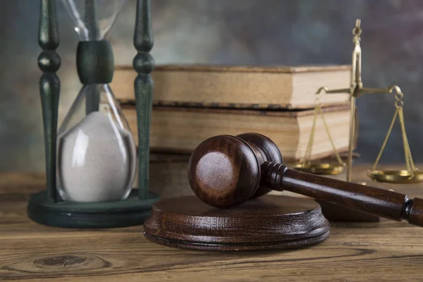 Anwälte Büro Hintergrund Gesetz Symbole Komposition Auf Grauem Stein Hintergrund — Stockfoto