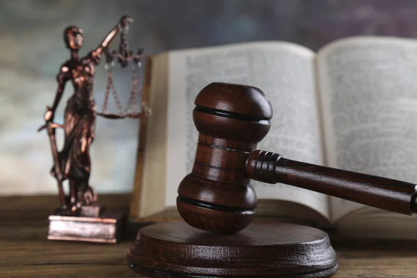 Anwälte Büro Hintergrund Gesetz Symbole Komposition Auf Grauem Stein Hintergrund — Stockfoto