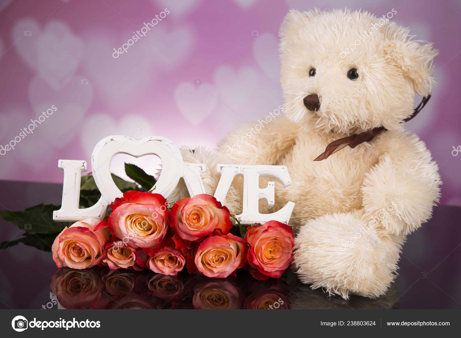 valentine rose teddy bear