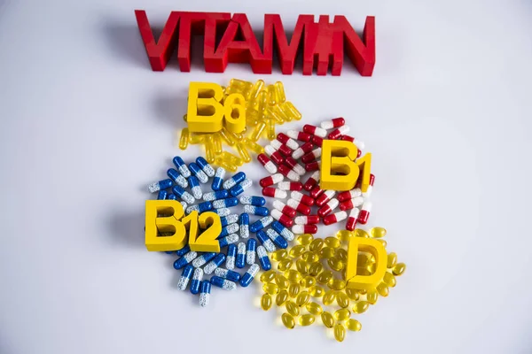 Pigment Tablet Pil Een Verzameling Medicijnen Vitaminen Dieet Suppletie — Stockfoto