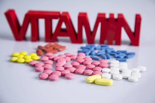 Pigment Tabletta Vagy Tabletta Gyűjtemény Gyógyszerek Vitaminok Étrendi Kiegészítés — Stock Fotó