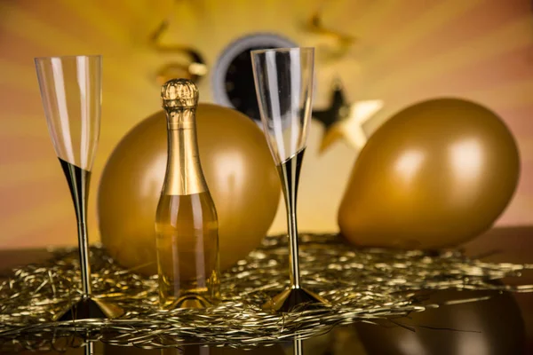 Nyårsafton Champagne Nyår Stockbild