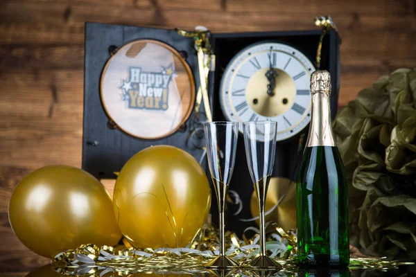 Nyårsafton Champagne Nyår — Stockfoto