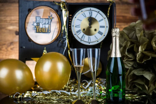 Nyårsafton Champagne Nyår — Stockfoto