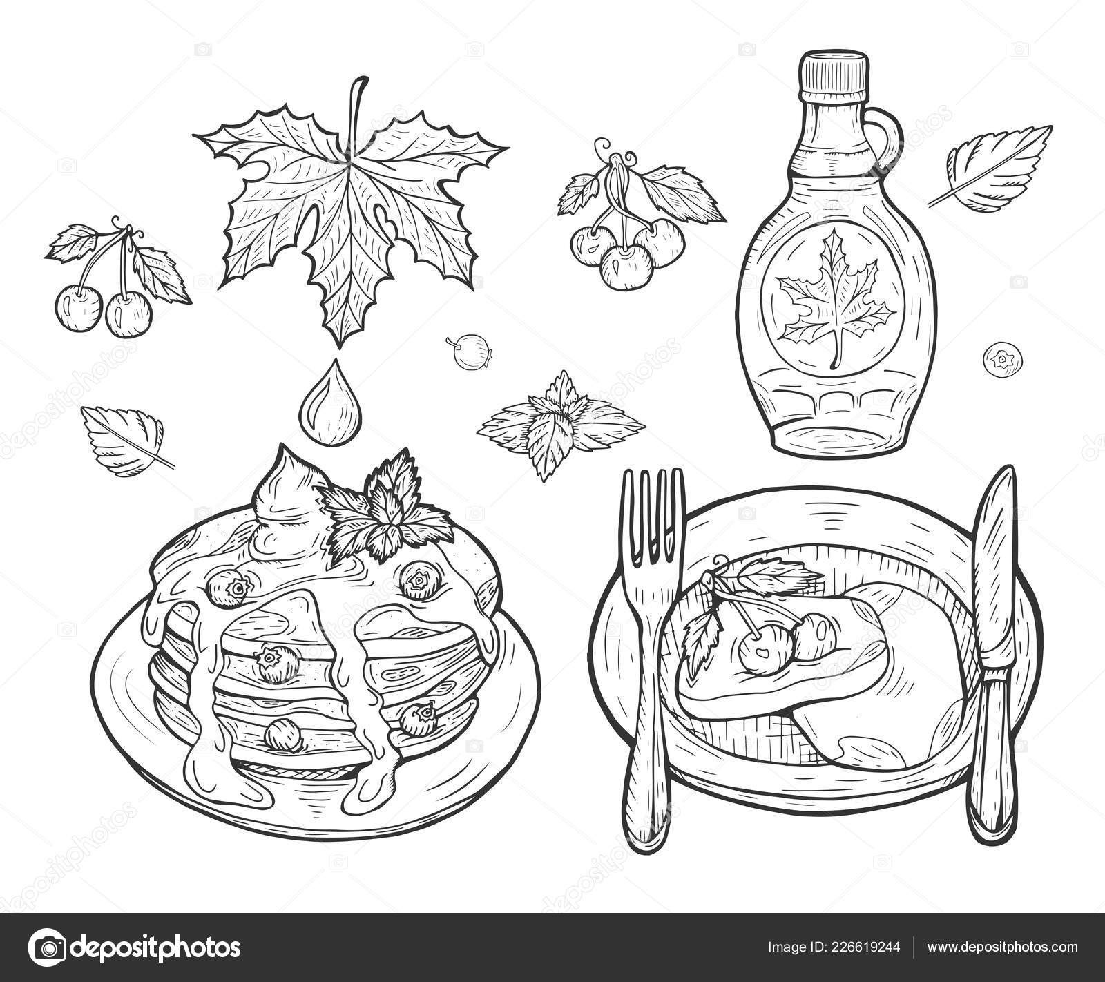 Des crêpes à la banane et : image vectorielle de stock (libre de droits)  1748338328 | Shutterstock, image size:1600x1422