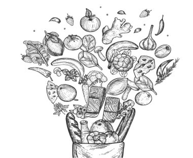 Kağıt ambalajında taze sağlıklı ürün