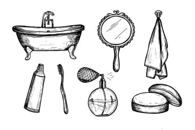 Bilgilendirici banyo işaretleri seti