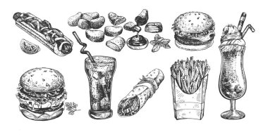 Takeaway sokak fast food seti