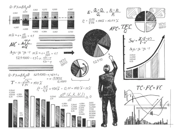 Affärsman som utför dataanalys — Stock vektor