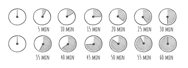 Stopwatch, sport clock timer set — Stock Vector