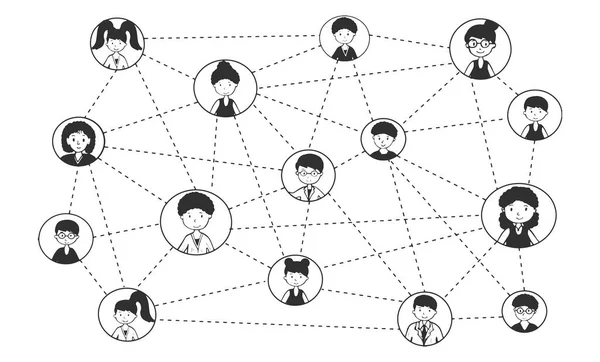 Векторні Ілюстрації Єднання Мережею Людей Соціальні Мережі Бездротового Язку Глобального — стоковий вектор