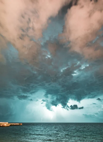 Thunderstorm Adriatic Sea — Stock Photo, Image