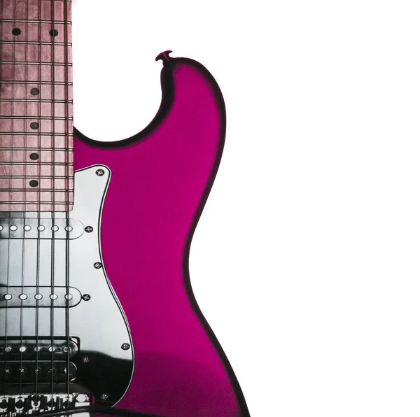 Guitarra Elétrica Isolada Fundo Branco — Fotografia de Stock
