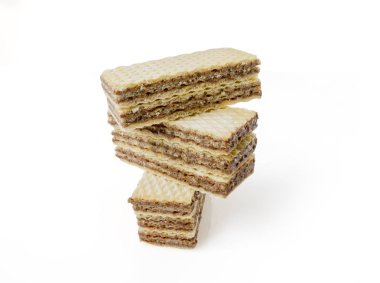 Beyaz arka plan üzerinde izole gofret, yakın çekim. Dosyada, kırpma yolu.