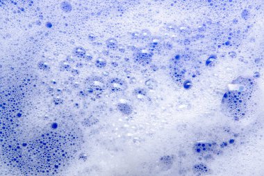 makro yakın çekim sabun köpük Bubble mavi zemin üzerine