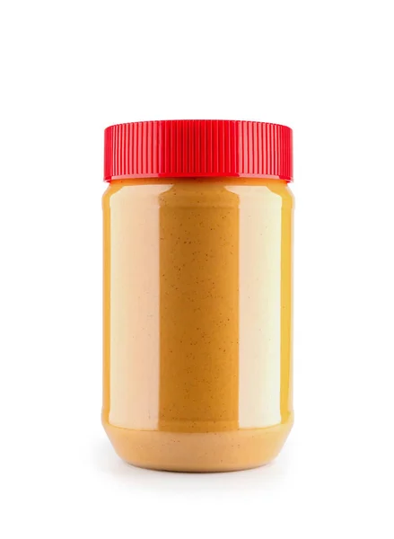 Close Peanut Butter Bottle Mockup Isolated White Background File Contains — Stock Photo, Image