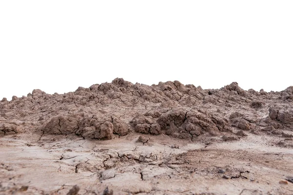 Cumulo Terreno Isolato Sfondo Bianco Con Percorso Ritaglio — Foto Stock