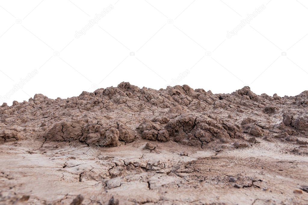 pile soil isolated on white background with clipping path