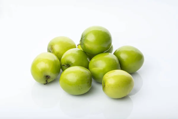 Frutta Primo Piano Della Giuggiola Indiana Apple Isolato Sfondo Bianco — Foto Stock