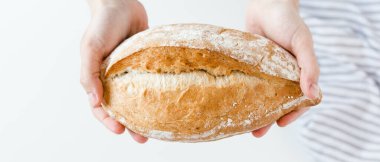 El yapımı tam buğday ekmeği. Ev yapımı taze ekmek. Beyaz ekmek. Sağlıklı yiyecek.