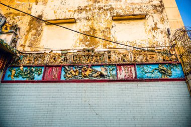 Ho Chi Minh Şehri, Vietnam - JAN 11,2020: Thien Hau Tapınağı (Hoi quan Quang Trieu pagoda) - Ho Chi Minh Şehri (Saigon), Vietnam