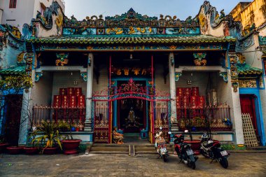 Ho Chi Minh Şehri, Vietnam - JAN 11,2020: Thien Hau Tapınağı (Hoi quan Quang Trieu pagoda) - Ho Chi Minh Şehri (Saigon), Vietnam