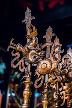 Ho Chi Minh Şehri, Vietnam - JAN 11,2020: Thien Hau Tapınağı (Hoi quan Quang Trieu pagoda) - Ho Chi Minh Şehri (Saigon), Vietnam