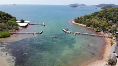 Kien Luong, Kien Giang, Vietnam 'daki Ba Lua Takımadası' nın (diğer adı Binh Tri Adası) havadan görünüşü.