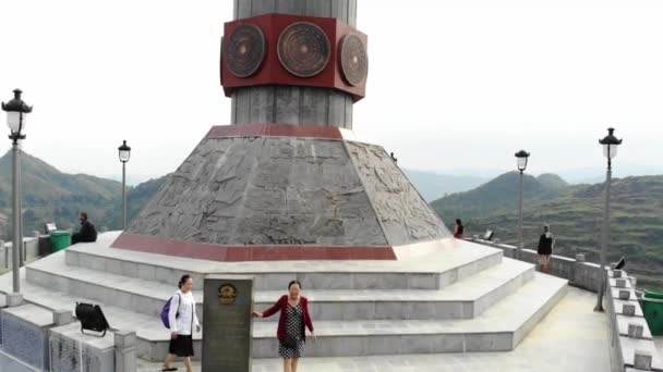 Imágenes Aéreas Torre Bandera Lung Lung Provincia Giang Norte Vietnam — Vídeos de Stock