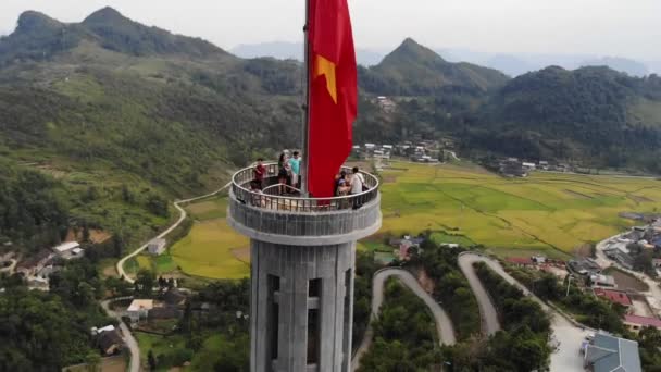 Imágenes Aéreas Torre Bandera Lung Lung Provincia Giang Norte Vietnam — Vídeos de Stock