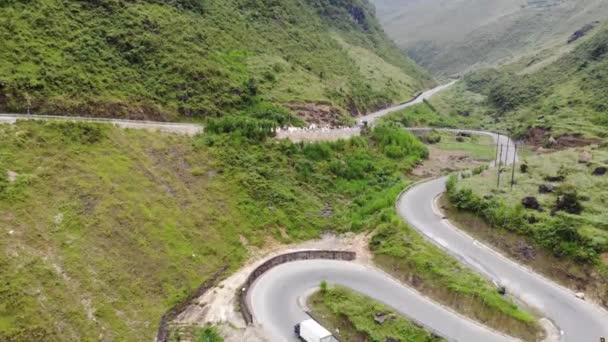 Luchtbeelden Van Tham Bergpas Giang Ten Noorden Van Vietnam Quan — Stockvideo