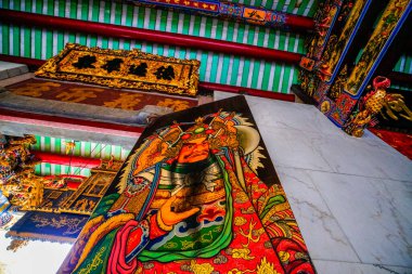 Ho Chi Minh şehri, Vietnam - JAN 05, 2020: Nghia An Tapınağı (Hoi Quan Nghia an - Chua Ong), Saigon, Vietnam, Asya 'daki en eski tapınaklardan biridir..