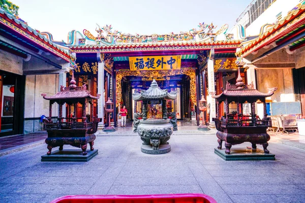 Ho Chi Minh city, Vietnam - JAN 05, 2020: Nghia An Temple (Hoi Quan Nghia An - Chua Ong), one of Chinese Pagoda, one of the oldest temples in Saigon, Vietnam, Asia.