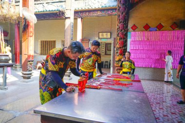 Ho Chi Minh Şehri, Vietnam - JAN 05, 2020: Khai Quang Diem Nhan seremonisi (