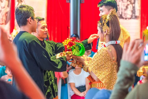베트남의 호치민 2020 크메르 결혼식의 이것은 크메르 문화를 따르는 전통적 — 스톡 사진