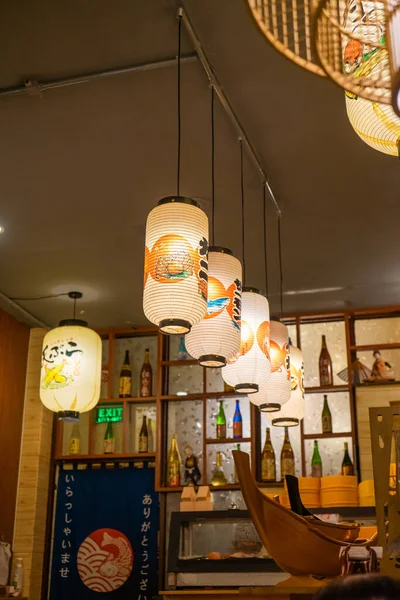 Ciudad Chi Minh Vietnam Junio 2020 Decoración Linterna Japonesa Restaurante — Foto de Stock
