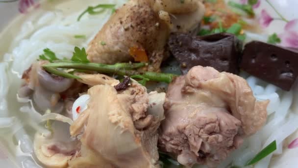 Une Cuisine Rue Vietnamienne Traditionnelle Nom Banh Canh Soupe Nouilles — Video