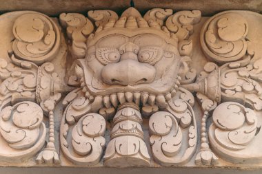 Wat Chantaransay veya Candaransi Pagoda 'daki dekorasyon - Ho Chi Minh şehrindeki Khmer pagoda 2020 (Saigon), Vietnam