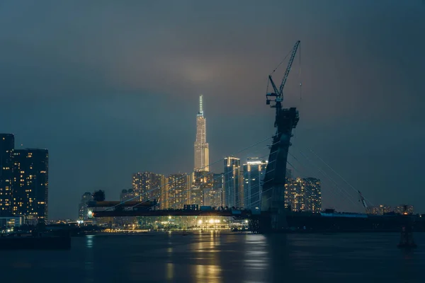 Chi Minh City Vietnam Aug 2020 Raining View Skyline Landmark — Stock Photo, Image