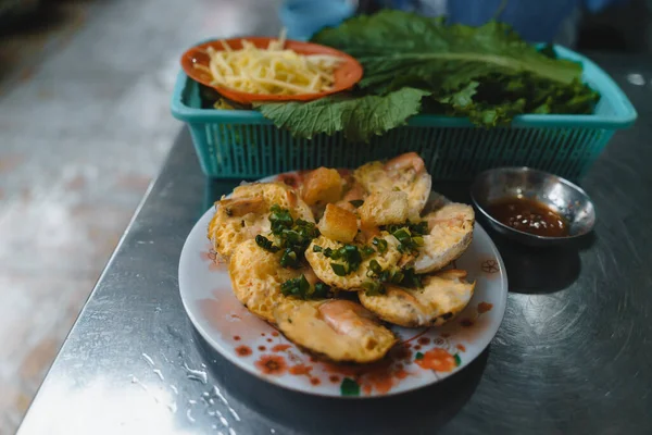 베트남 길거리 Banh 쌀가루 잎으로 가루로 수있다 베트남의 음식의 일부이다 — 스톡 사진