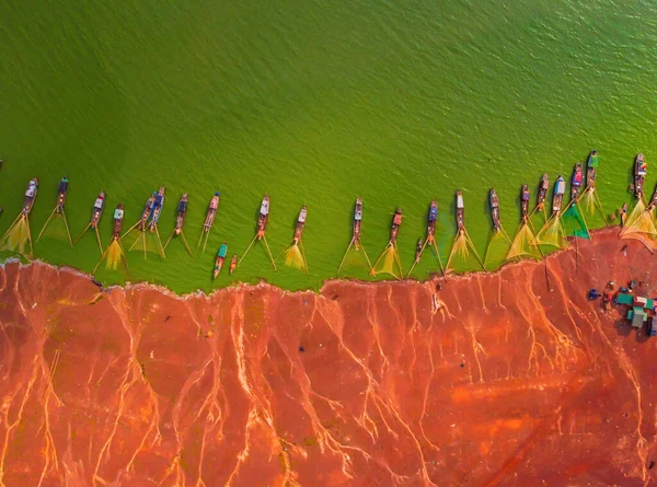 Aerial View Ben Nom Fishing Village Brilliant Fresh Green Image — Stock Photo, Image