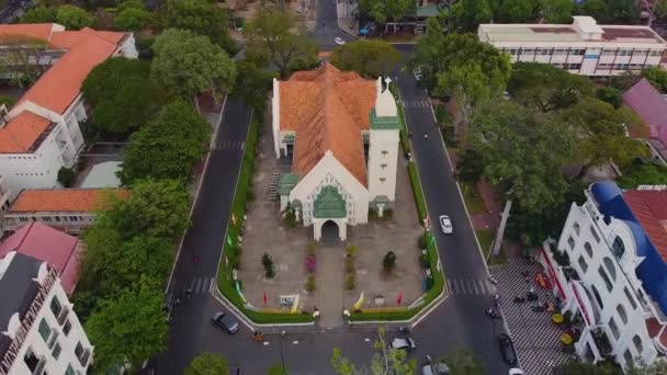 Aerial View Vung Tau Catholic Church Area Vung Tau Parish — Stock Video