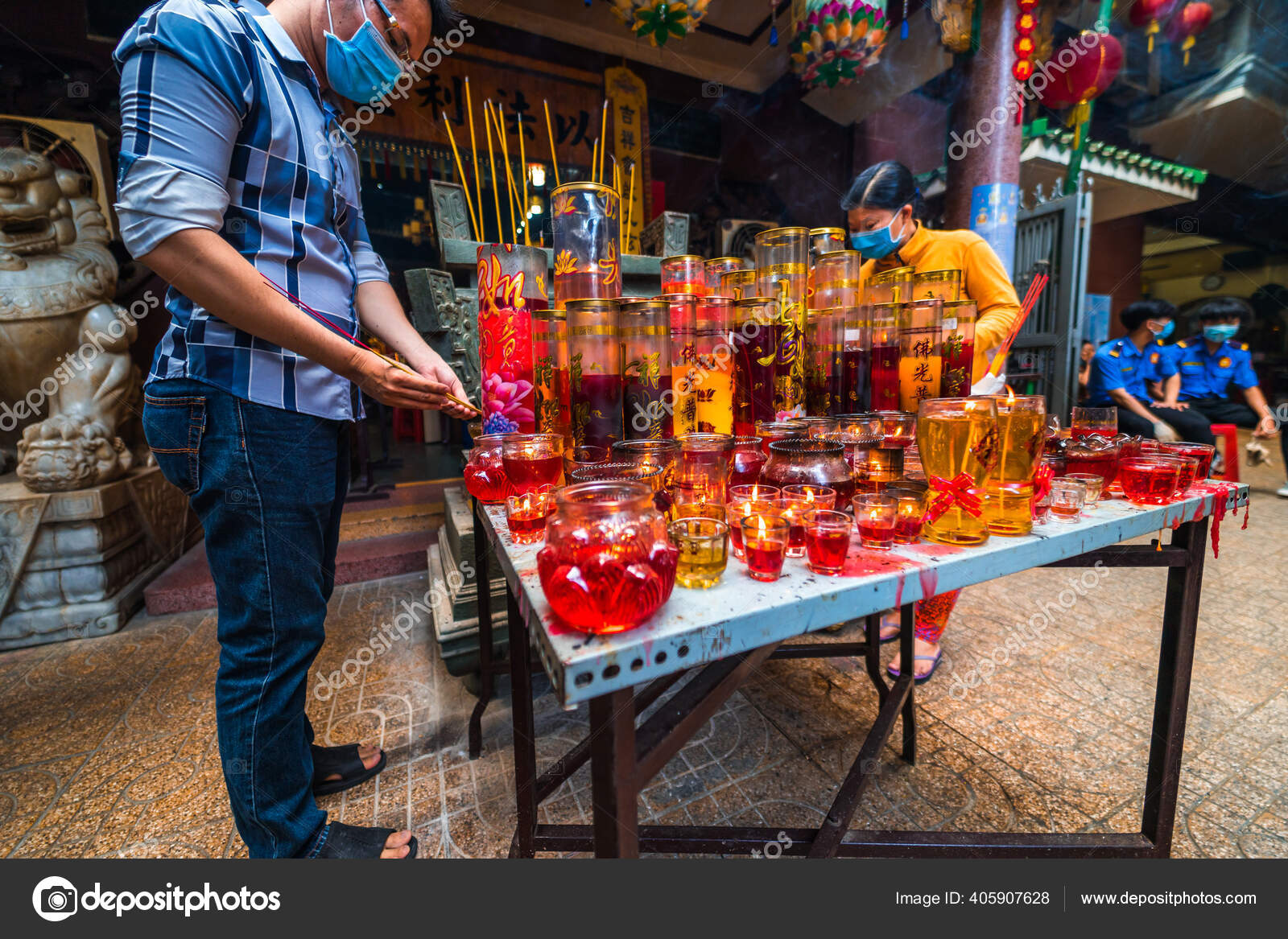 Chi Minh Vietnam Aug 2020 People Visit Thousand Buddha Temple — Stock Photo, Image