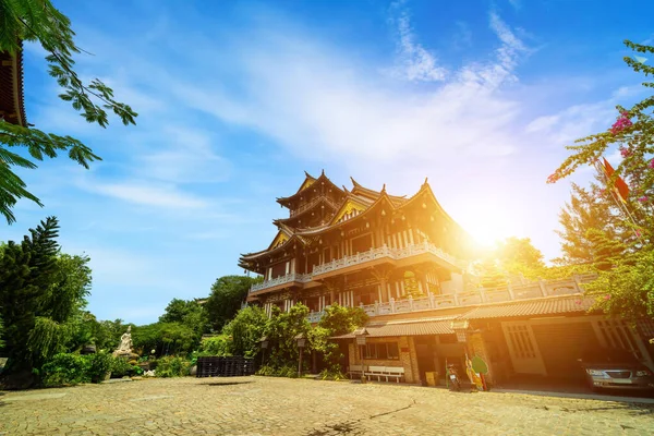 Prachtig Landschap Vroege Zon Van Khanh Pagoda Chi Minh Stad — Stockfoto