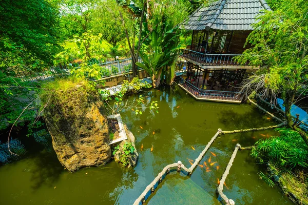 Schöne Landschaft Der Frühen Sonne Der Khanh Pagode Chi Minh — Stockfoto